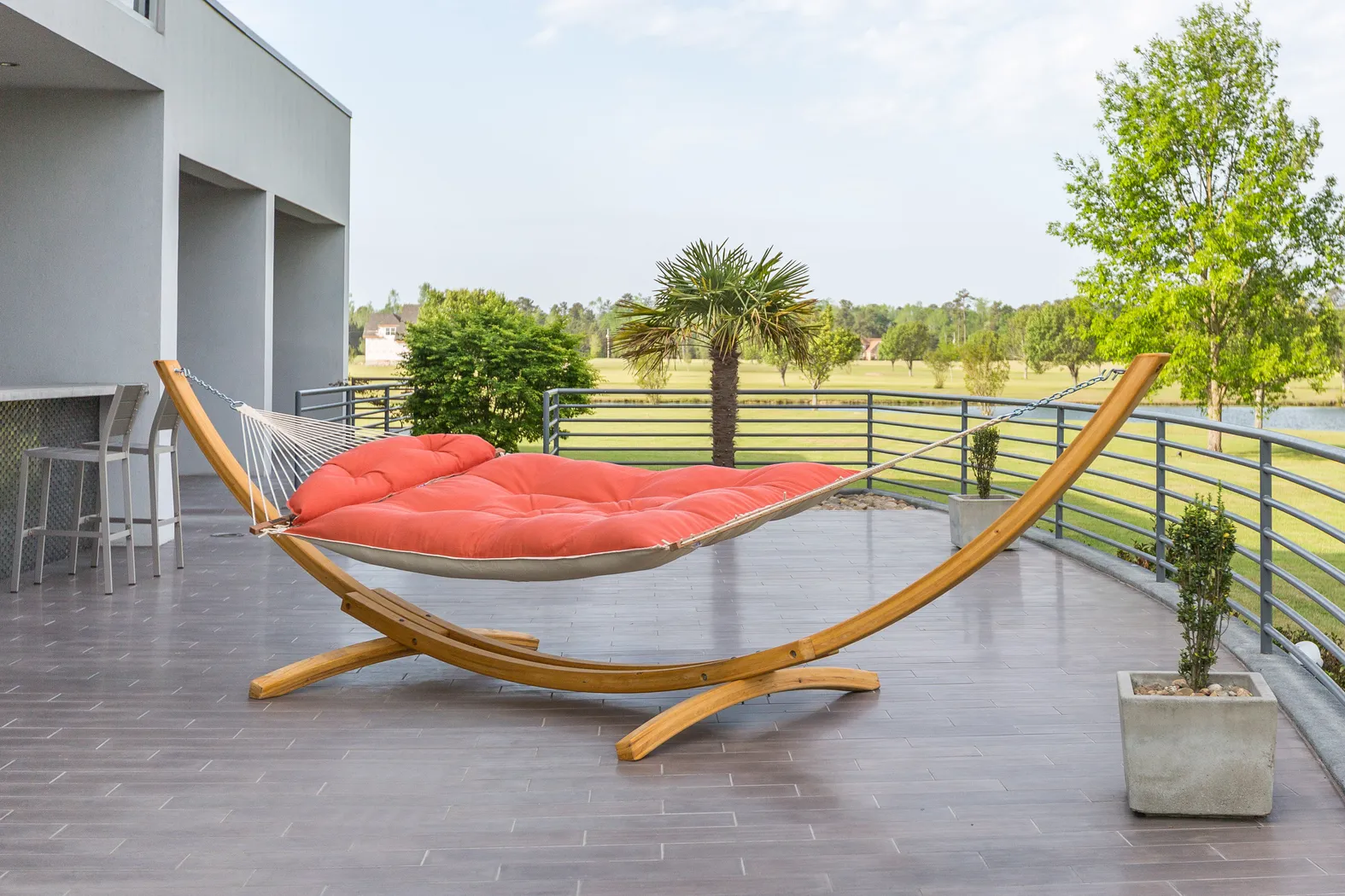 Outdoor Numako Orange Hammock & Stand, Set of 2 - Thumbnail - Image 5