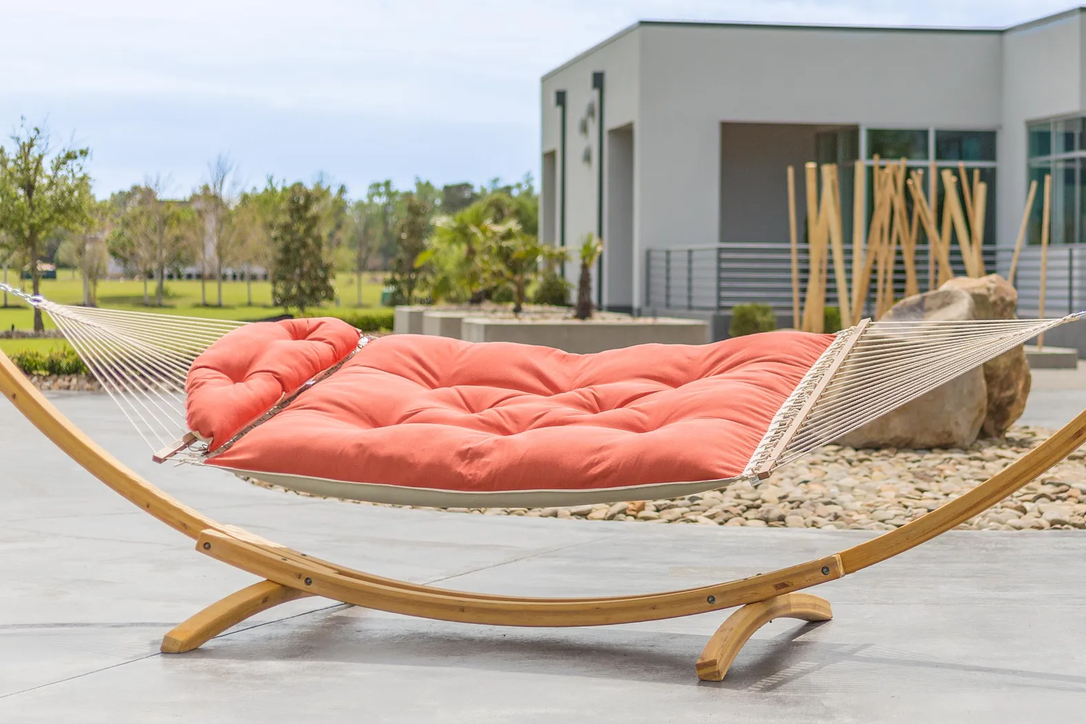 Outdoor Numako Orange Hammock & Stand, Set of 2 - Thumbnail - Image 6