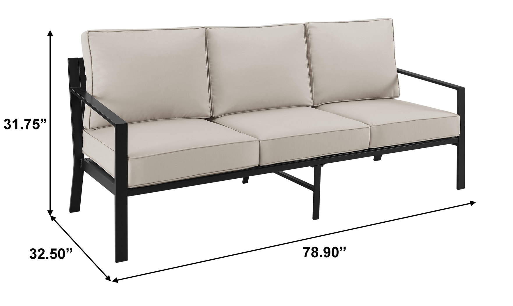 Outdoor Overlane Black Sofa - Thumbnail - Image 6