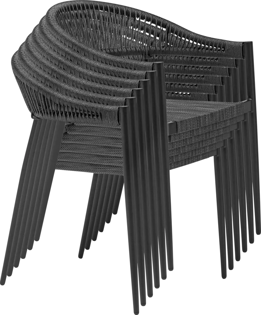 Outdoor Quadpaw Black Arm Chair, Set of 2 - Thumbnail - Image 7