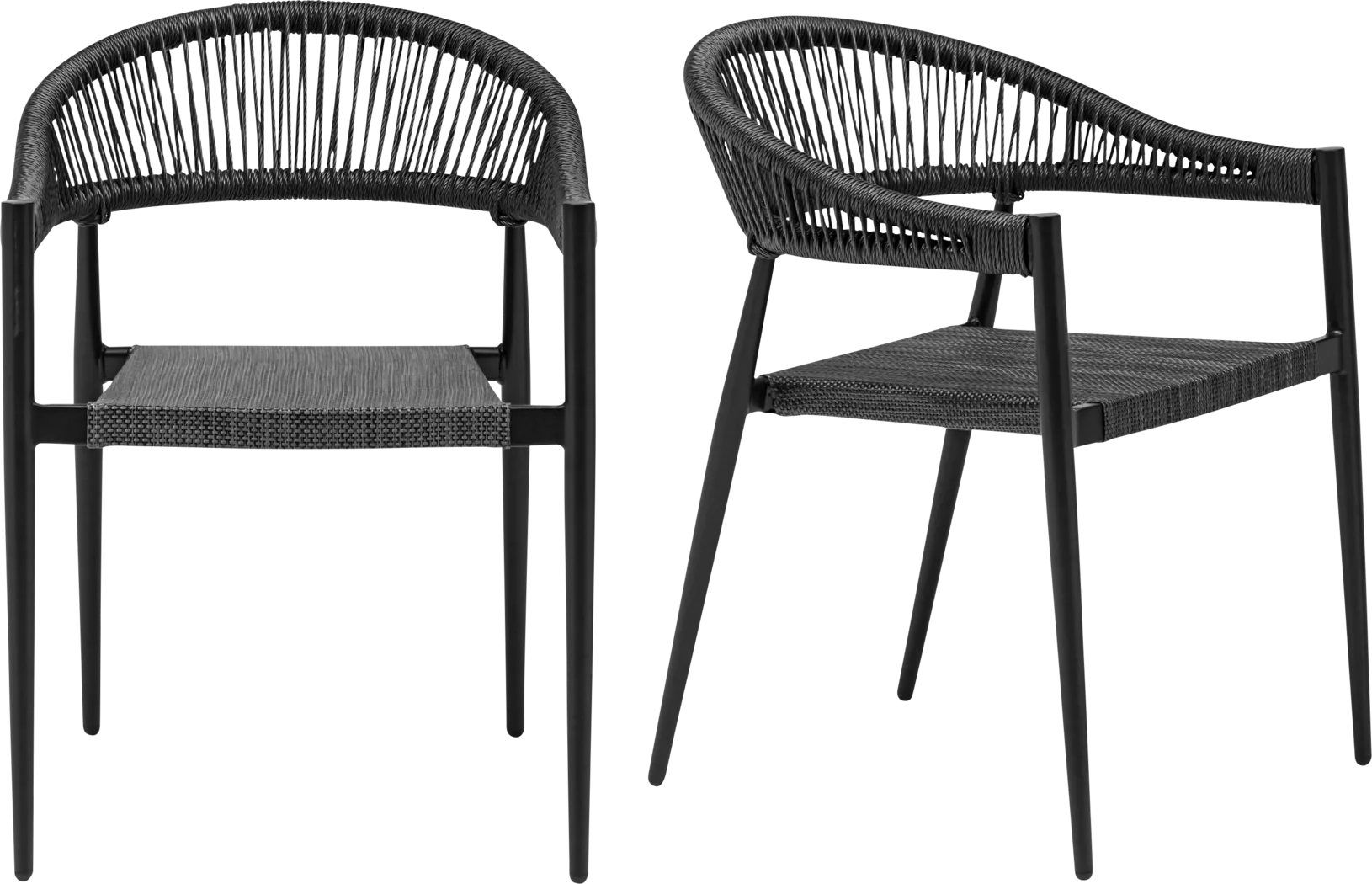 Outdoor Quadpaw Black Arm Chair, Set of 2 - Thumbnail - Image 1