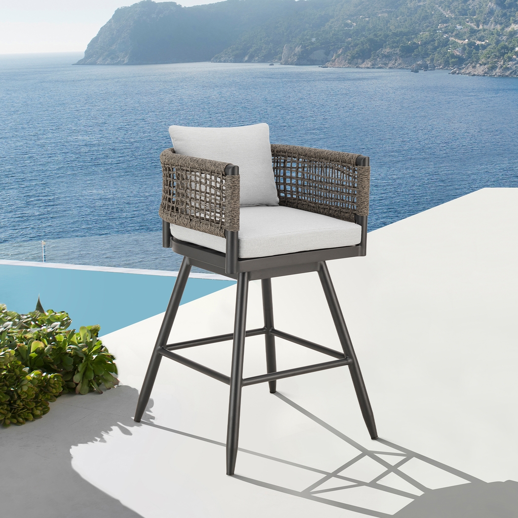 Outdoor Quarrylane Gray Barstool - Thumbnail - Image 2