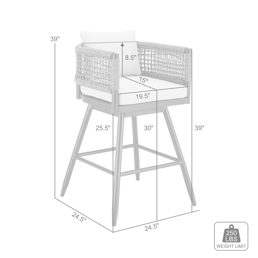Outdoor Quarrylane Gray Barstool - Thumbnail - Image 10