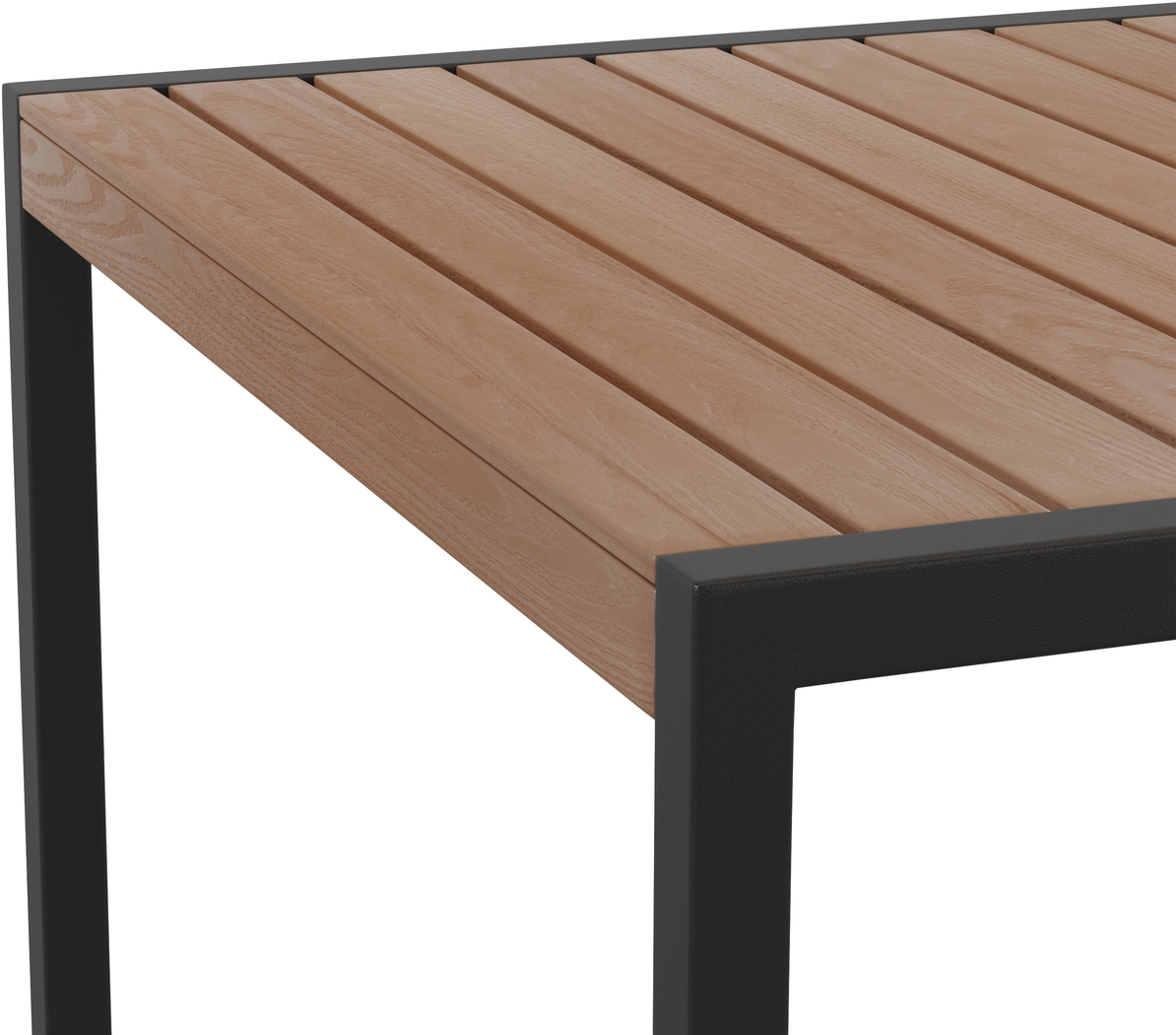 Outdoor Renoldor Brown Rectangular Dining Table - Thumbnail - Image 5