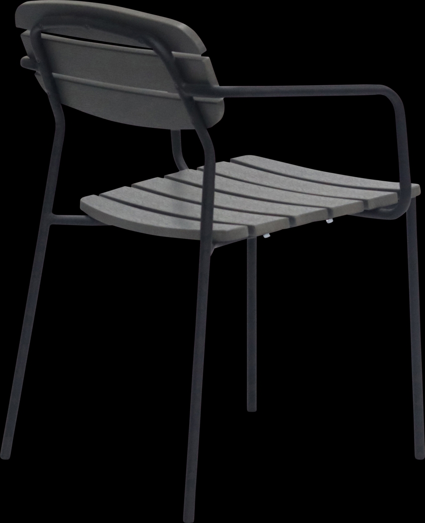 Outdoor Rufiny Dark Gray Arm Chair, Set of 2 - Thumbnail - Image 5