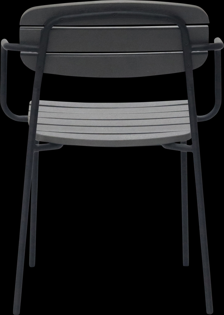 Outdoor Rufiny Dark Gray Arm Chair, Set of 2 - Thumbnail - Image 6