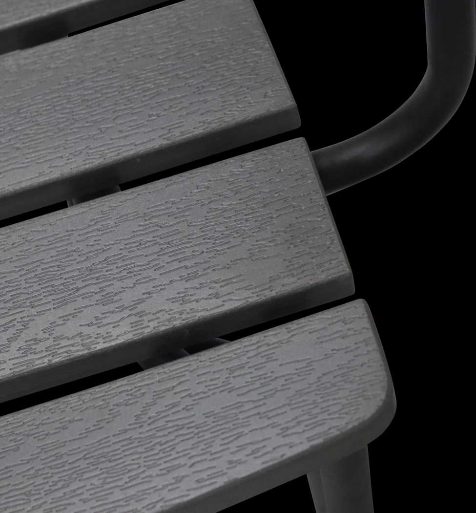 Outdoor Rufiny Dark Gray Arm Chair, Set of 2 - Thumbnail - Image 7