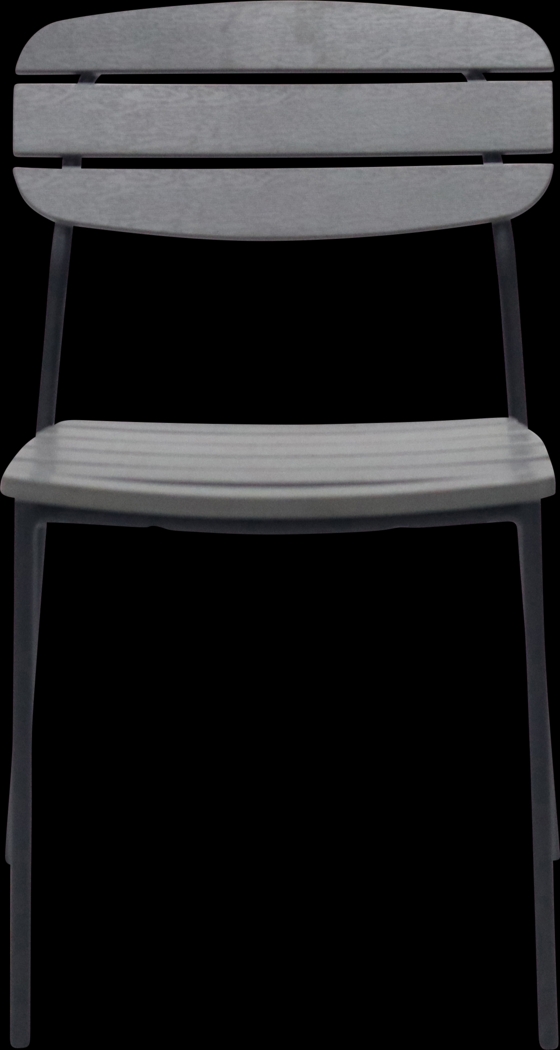 Outdoor Rufiny Dark Gray Side Chair, Set of 2 - Thumbnail - Image 2