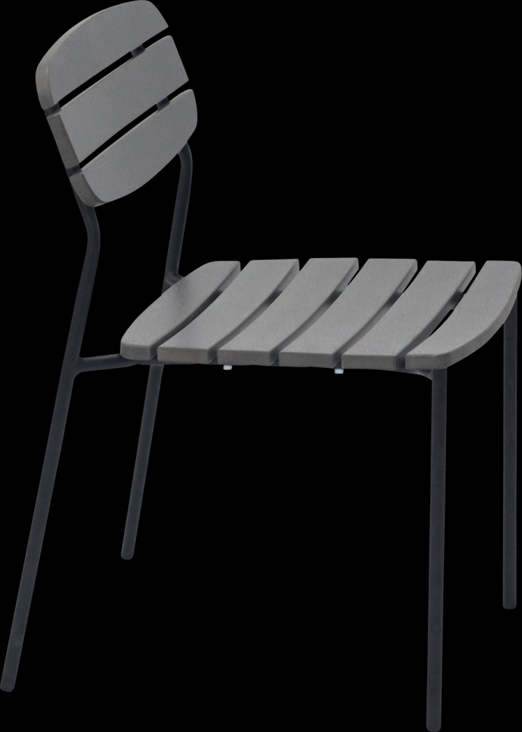 Outdoor Rufiny Dark Gray Side Chair, Set of 2 - Thumbnail - Image 3