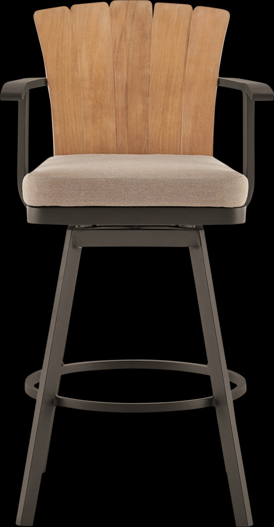 Outdoor Sallodge Brown Swivel Barstool - Thumbnail - Image 3