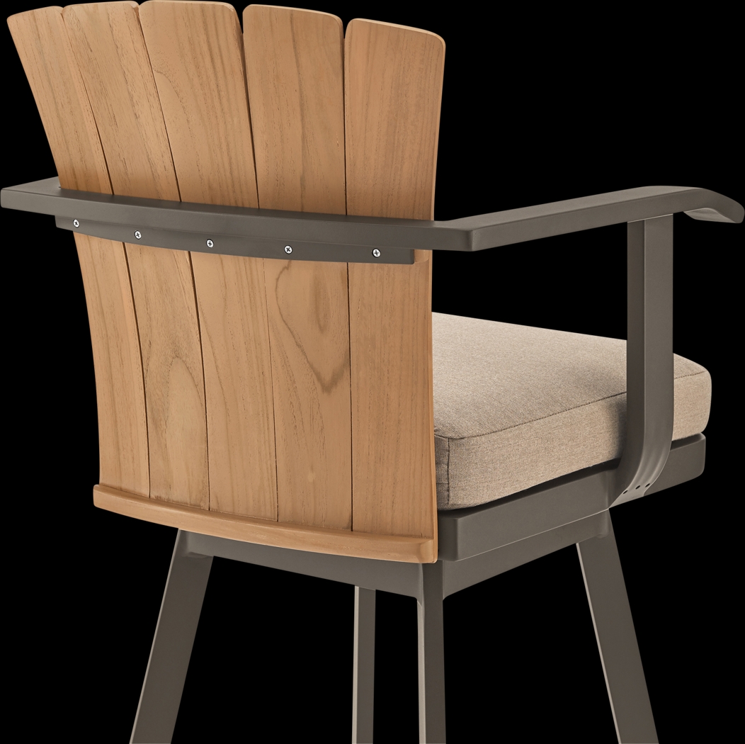 Outdoor Sallodge Brown Swivel Barstool - Thumbnail - Image 6
