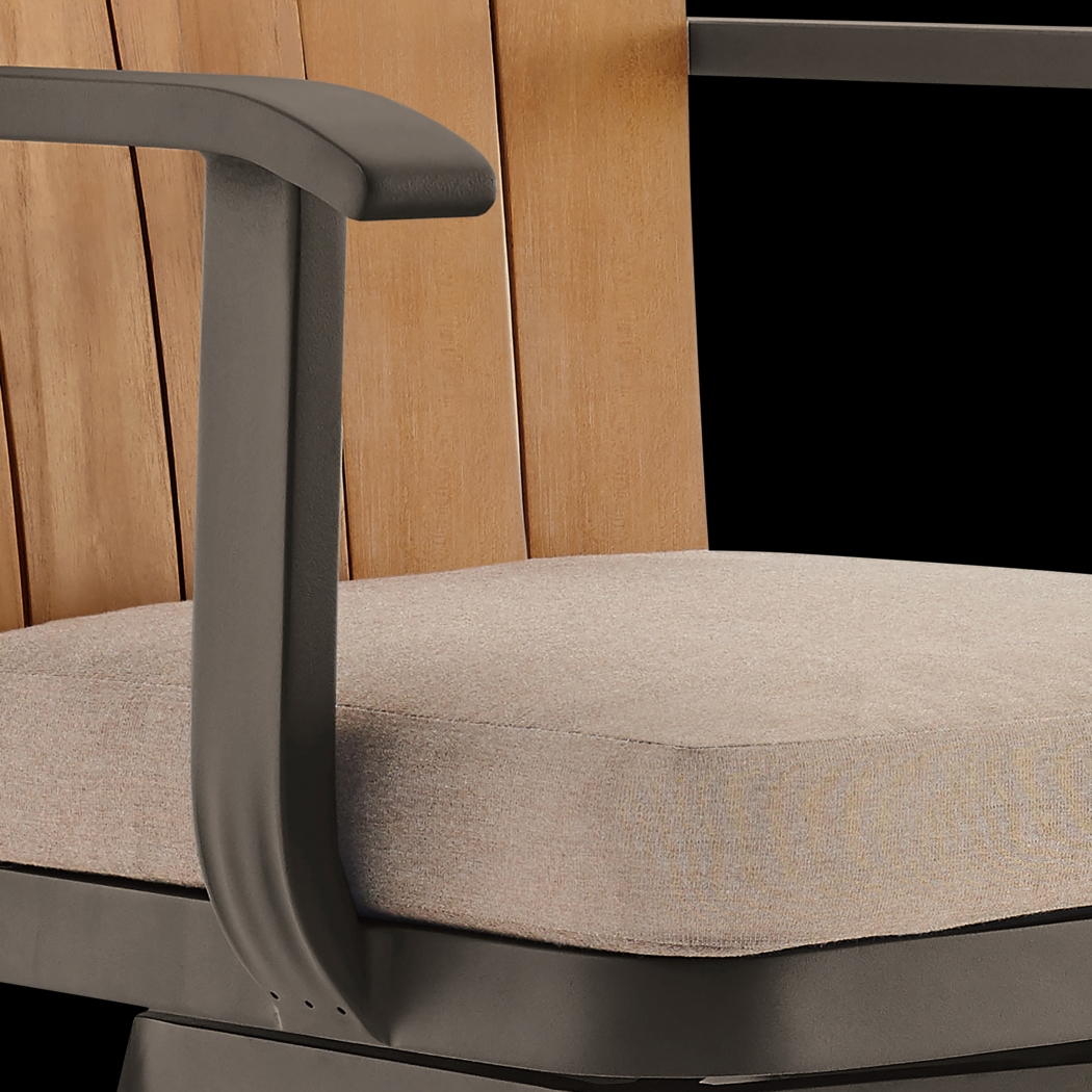 Outdoor Sallodge Brown Swivel Barstool - Thumbnail - Image 7