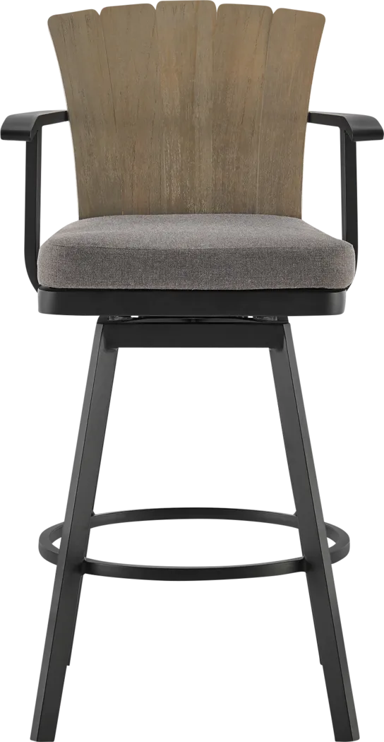 Outdoor Sallodge Charcoal Swivel Barstool - Thumbnail - Image 3
