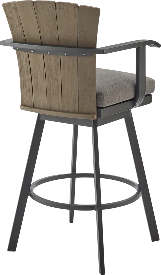 Outdoor Sallodge Charcoal Swivel Barstool - Thumbnail - Image 4