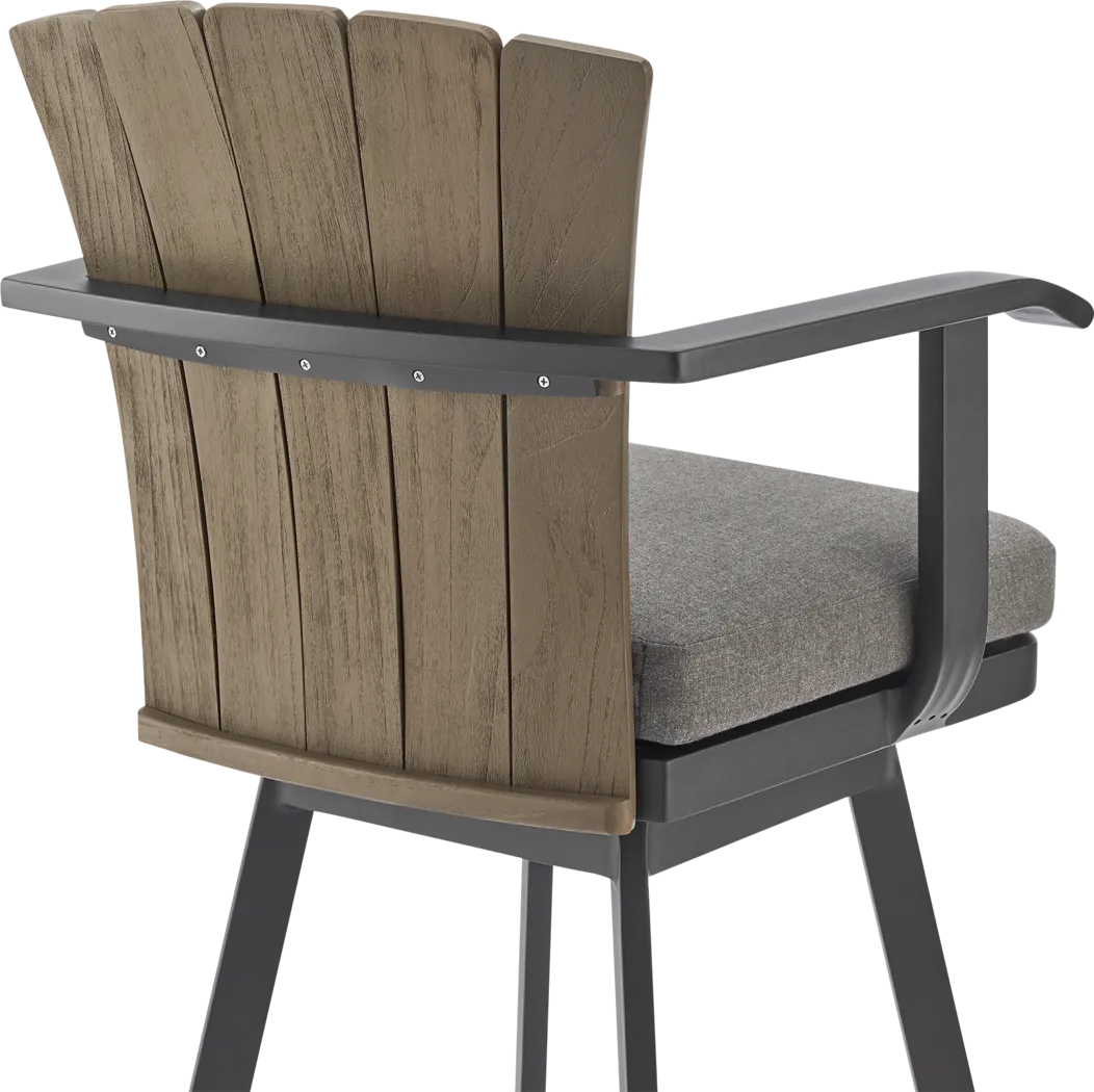 Outdoor Sallodge Charcoal Swivel Barstool - Thumbnail - Image 6