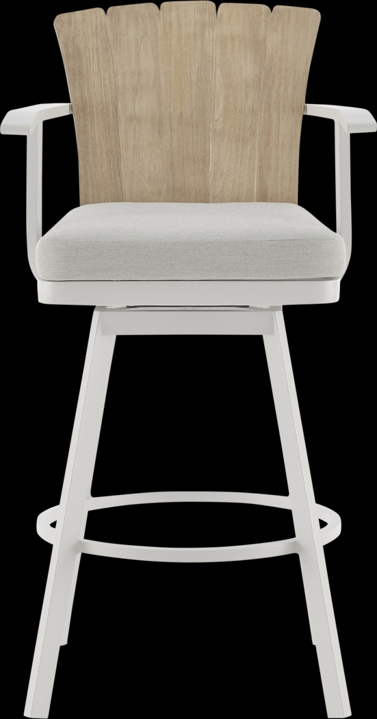 Outdoor Sallodge Gray Swivel Barstool - Thumbnail - Image 3
