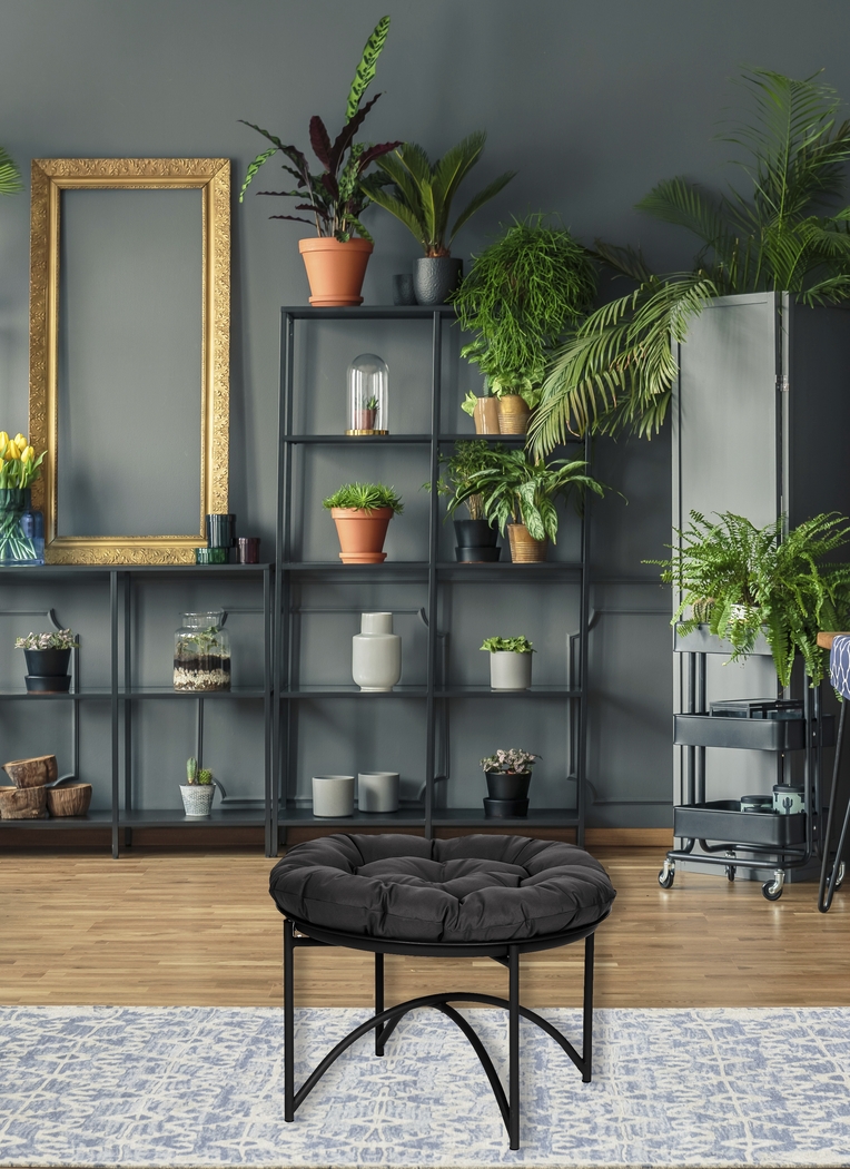 Outdoor Sanrevelle Black Ottoman - Thumbnail - Image 2