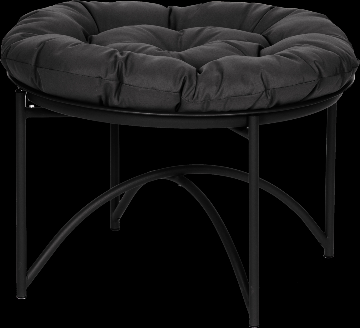 Outdoor Sanrevelle Black Ottoman - Thumbnail - Image 1