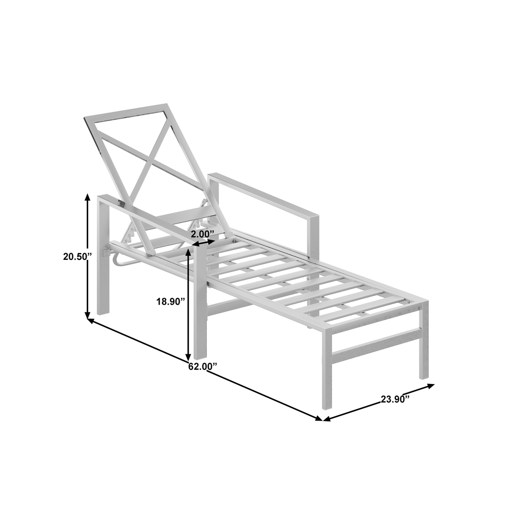 Outdoor Sawyern White Chaise Lounge - Thumbnail - Image 8