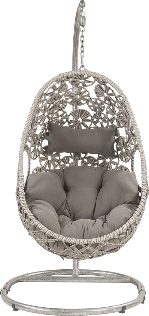 Outdoor Shayleen Light Gray Hanging Chair - Thumbnail - Image 3