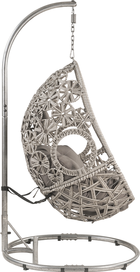 Outdoor Shayleen Light Gray Hanging Chair - Thumbnail - Image 4