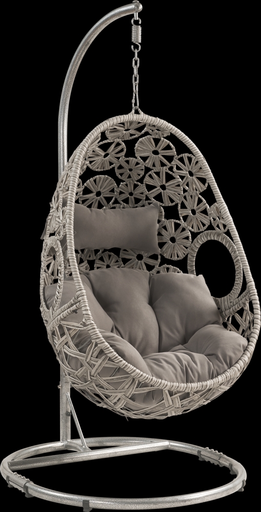 Outdoor Shayleen Light Gray Hanging Chair - Thumbnail - Image 1