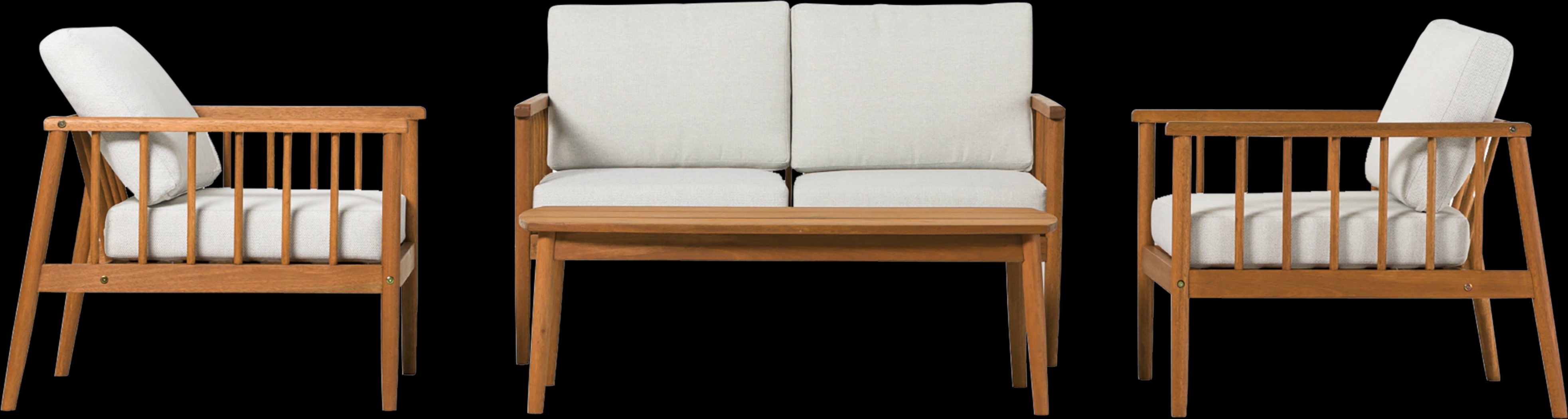 Outdoor Shellrich Coast Brown 4pc Chat Set - Thumbnail - Image 1