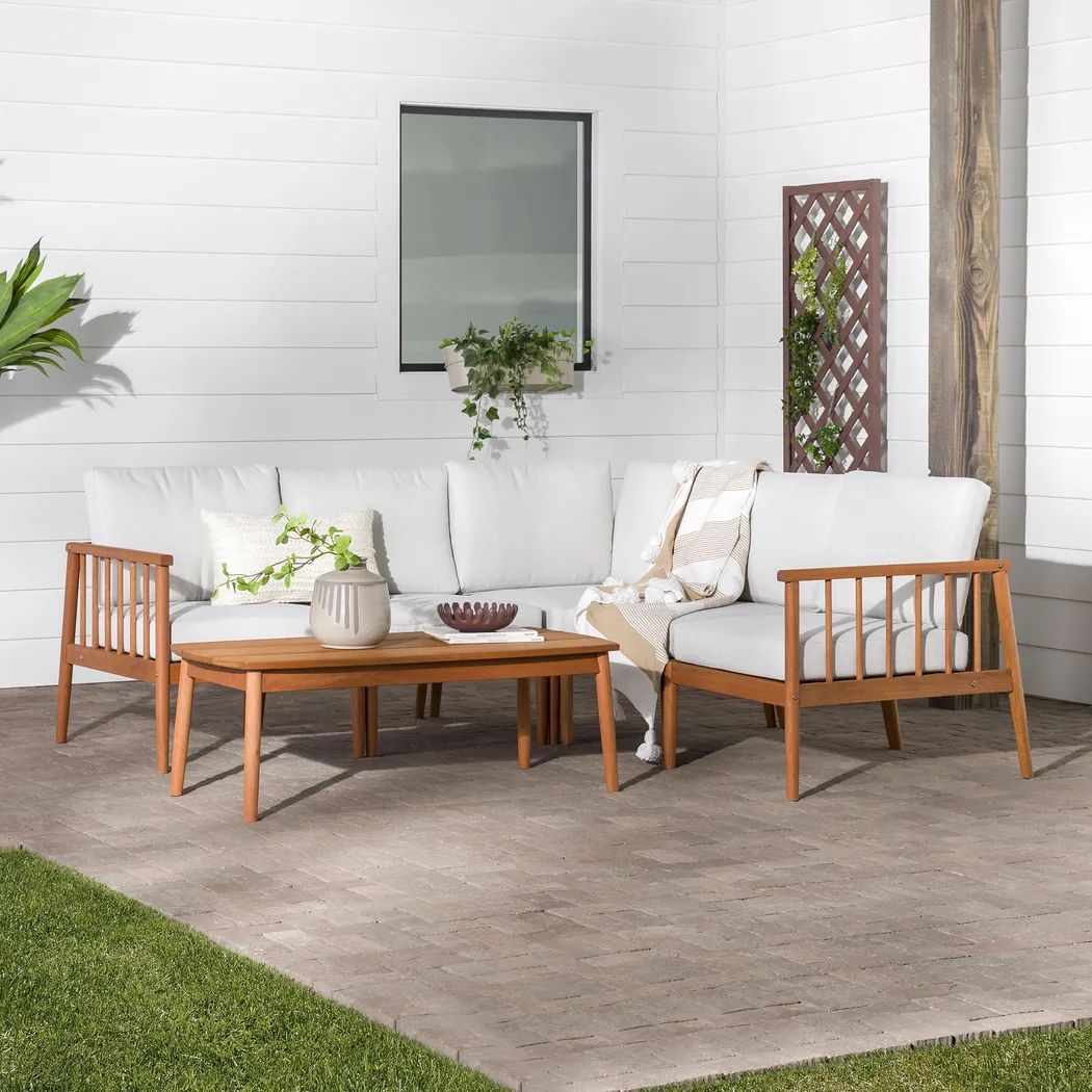 Outdoor Shellrich Coast Brown 6pc Chat Set - Thumbnail - Image 3