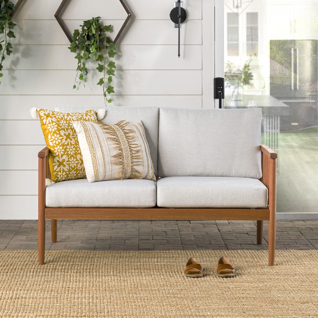 Outdoor Shellrich Coast Brown Loveseat - Thumbnail - Image 2