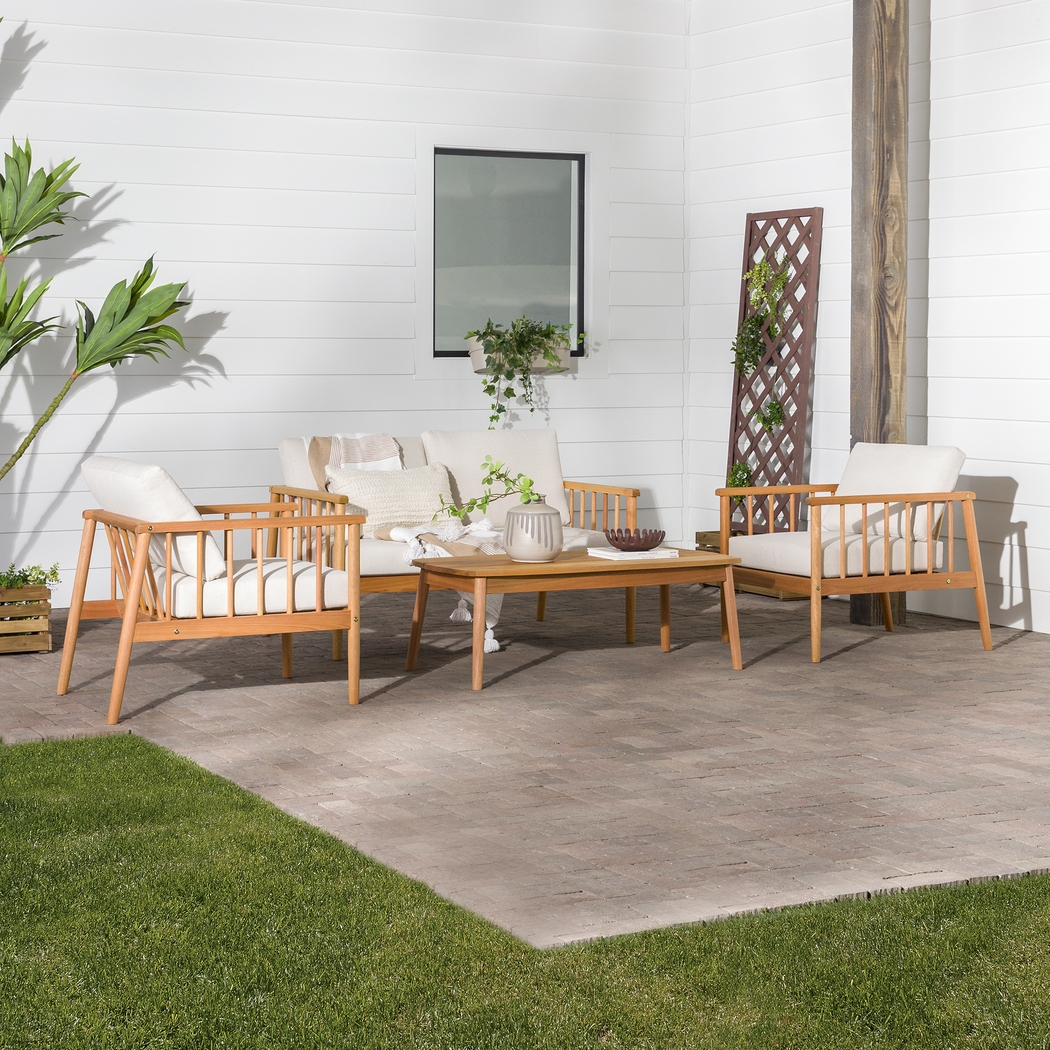 Outdoor Shellrich Coast Natural 4pc Chat Set - Thumbnail - Image 3