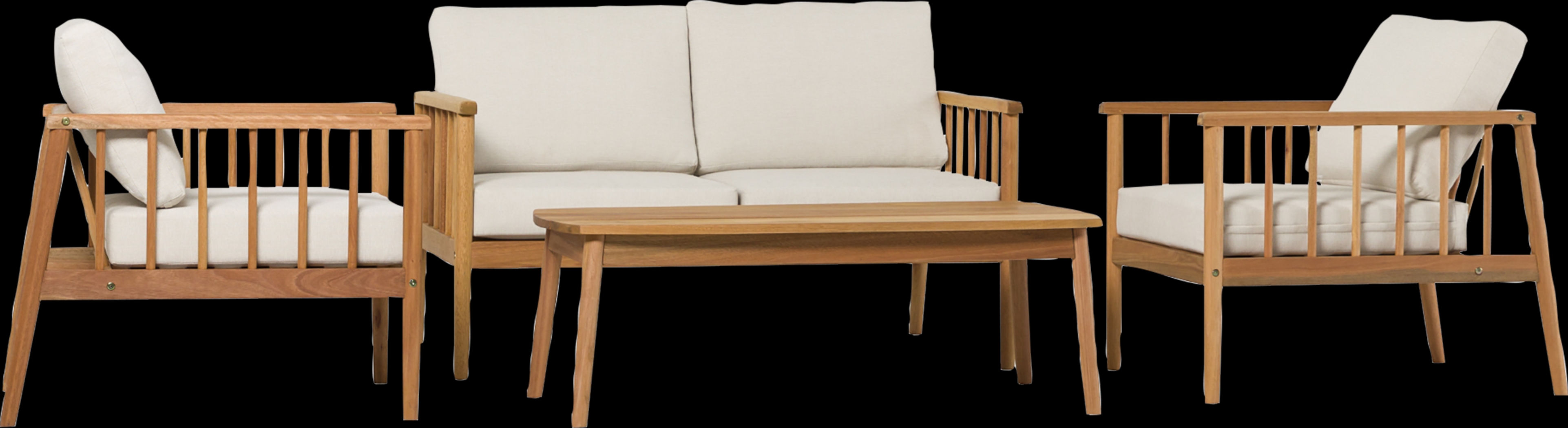 Outdoor Shellrich Coast Natural 4pc Chat Set - Thumbnail - Image 4