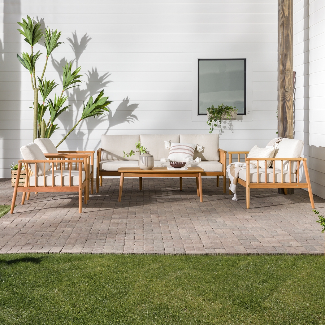 Outdoor Shellrich Coast Natural 5pc Chat Set - Thumbnail - Image 2