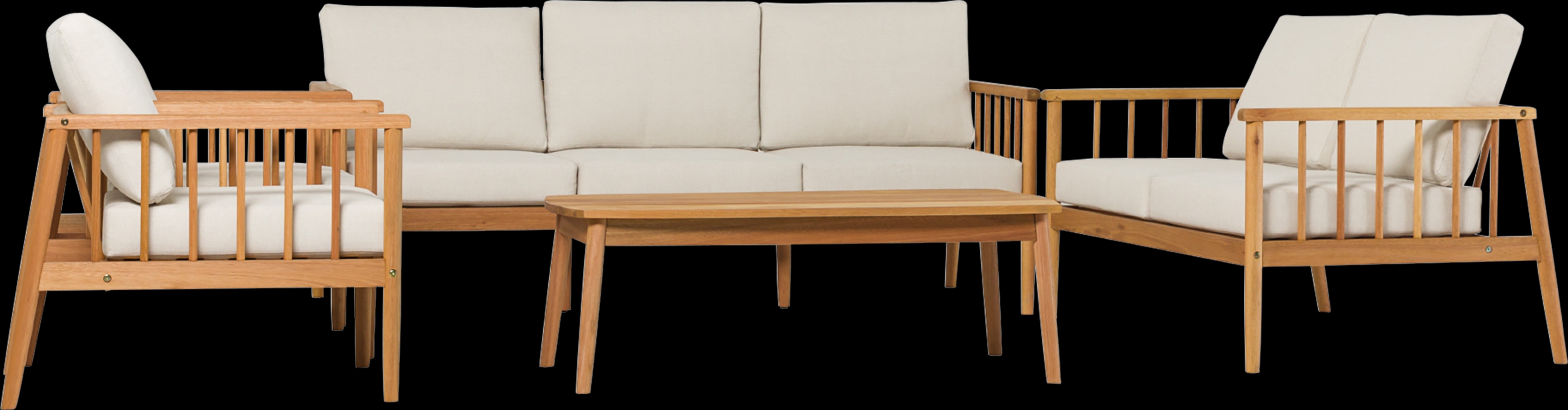 Outdoor Shellrich Coast Natural 5pc Chat Set - Thumbnail - Image 4