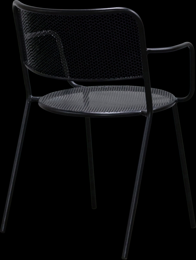 Outdoor Sherwoody Black Arm Chair, Set of 2 - Thumbnail - Image 5