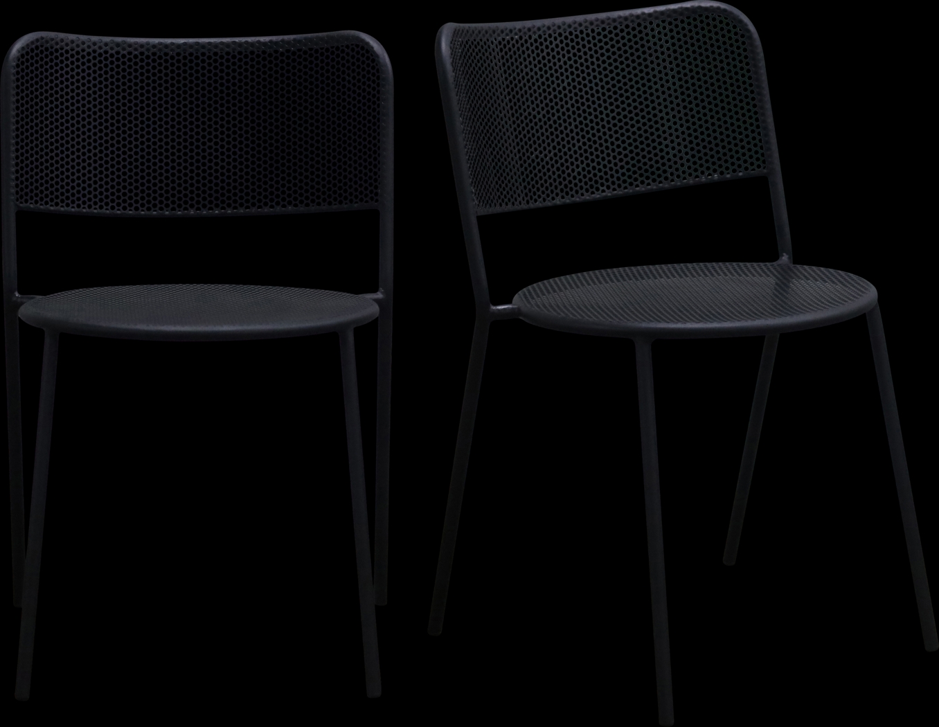 Outdoor Sherwoody Black Side Chair, Set of 2 - Thumbnail - Image 1