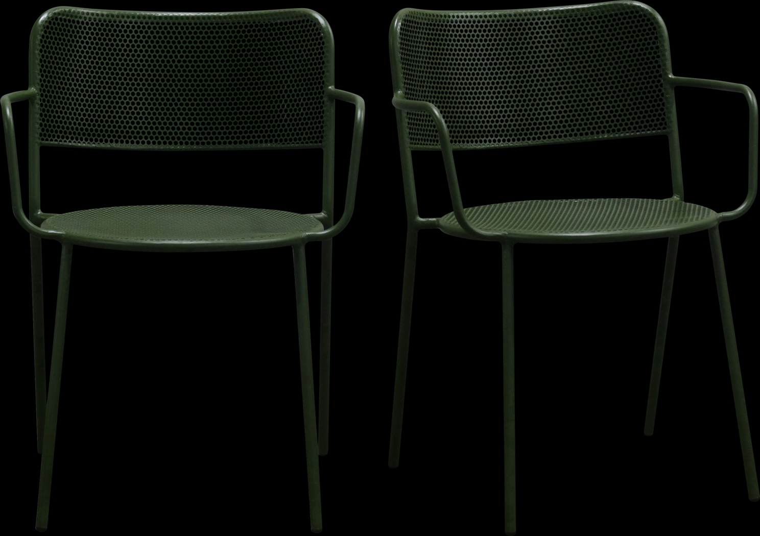 Outdoor Sherwoody Green Arm Chair, Set of 2 - Thumbnail - Image 1