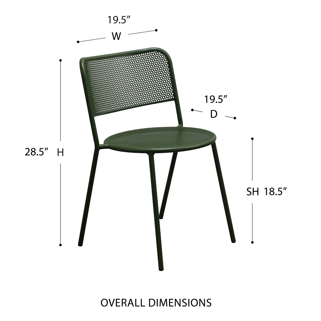 Outdoor Sherwoody Green Side Chair, Set of 2 - Thumbnail - Image 3
