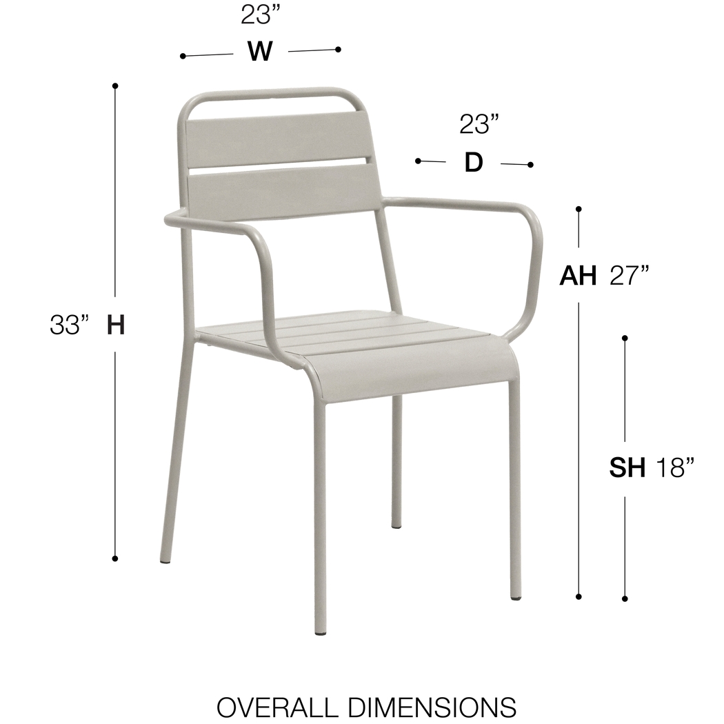 Outdoor Sowelle Gray Arm Chair, Set of 2 - Thumbnail - Image 8