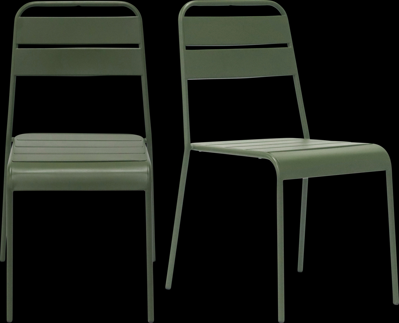 Outdoor Sowelle Green Side Chair, Set of 2 - Thumbnail - Image 1
