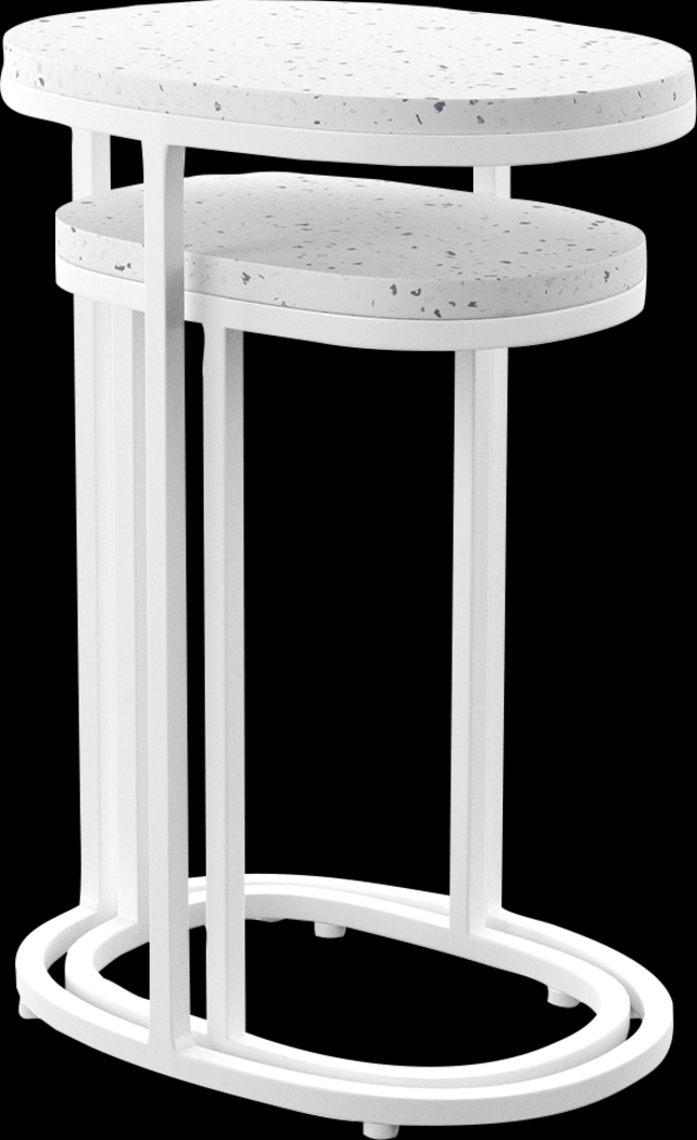 Outdoor Storrington White Nesting Tables Set of 2 - Thumbnail - Image 2