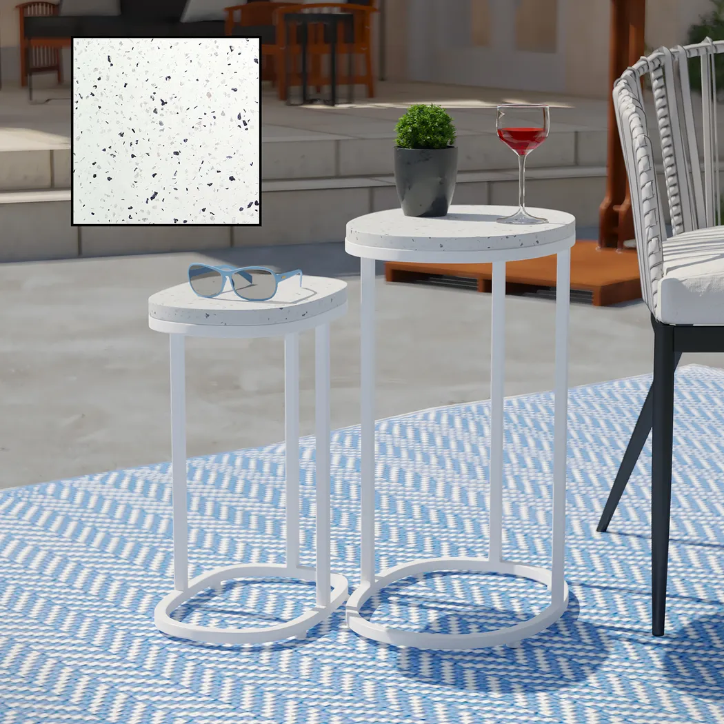 Outdoor Storrington White Nesting Tables Set of 2 - Image 6