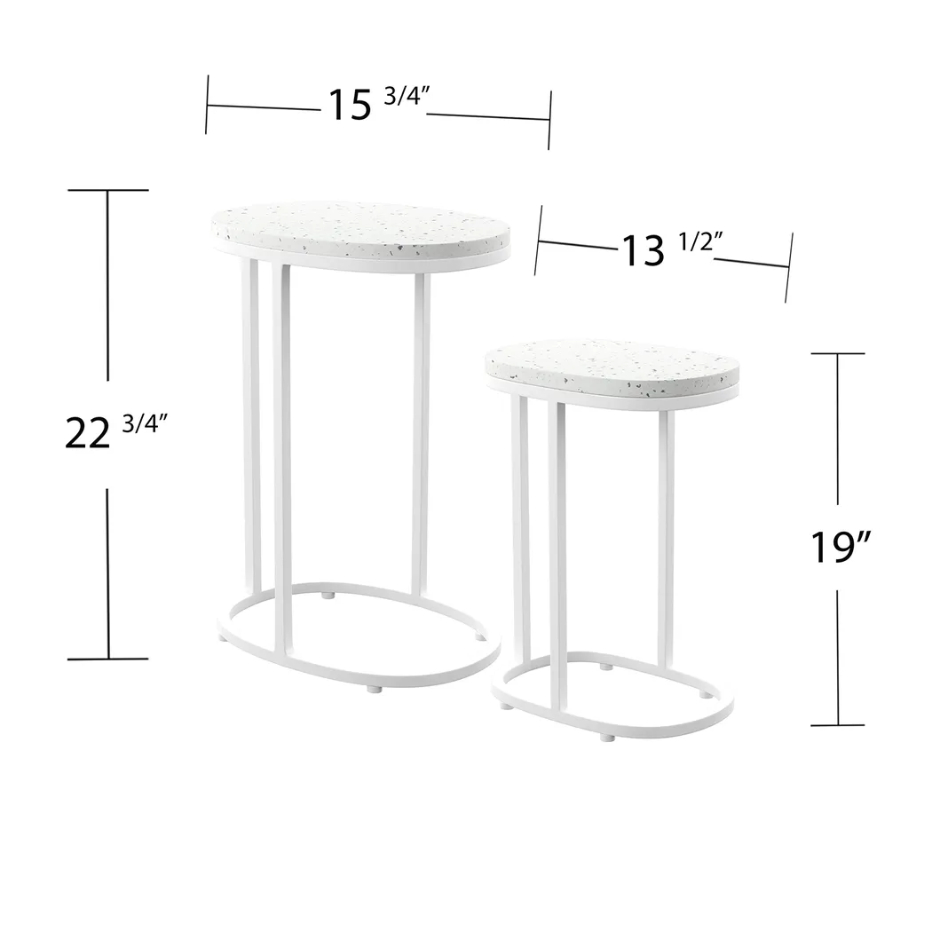 Outdoor Storrington White Nesting Tables Set of 2 - Image 8