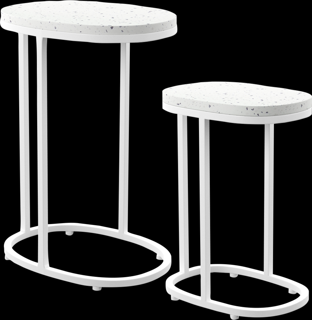 Outdoor Storrington White Nesting Tables Set of 2 - Thumbnail - Image 1