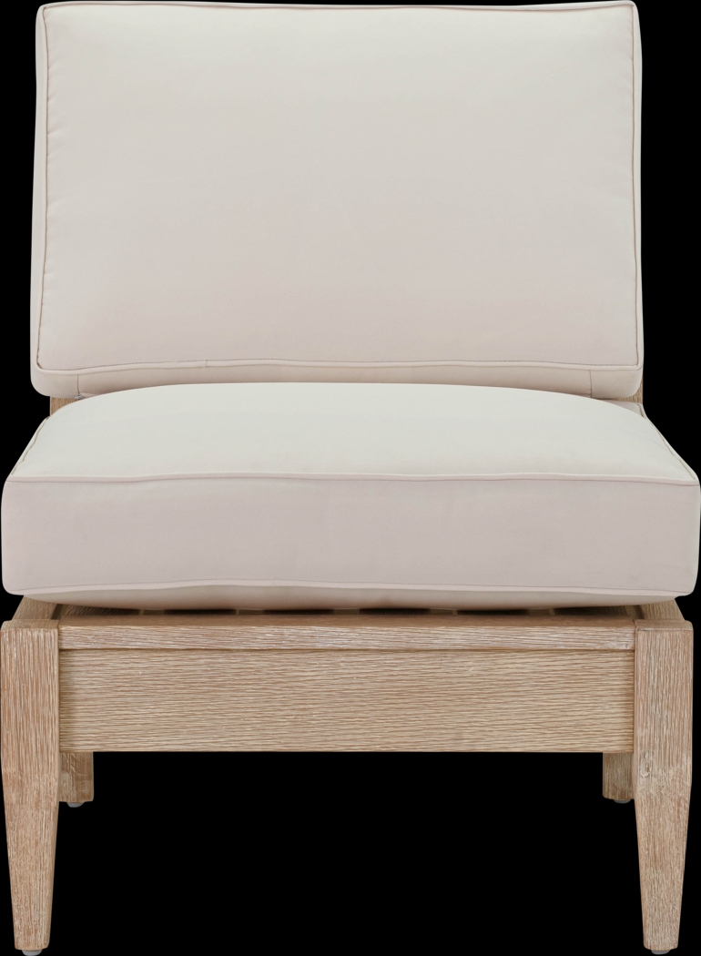 Outdoor Takena Beige Armless Chair - Thumbnail - Image 2