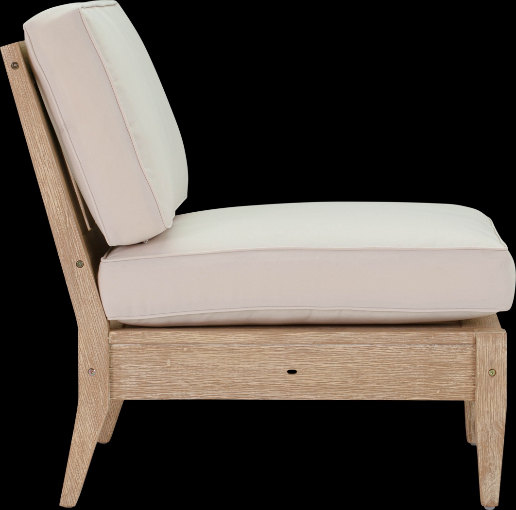 Outdoor Takena Beige Armless Chair - Thumbnail - Image 3