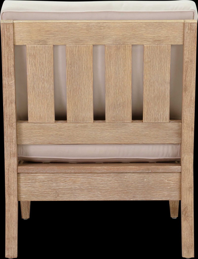 Outdoor Takena Beige Armless Chair - Thumbnail - Image 4