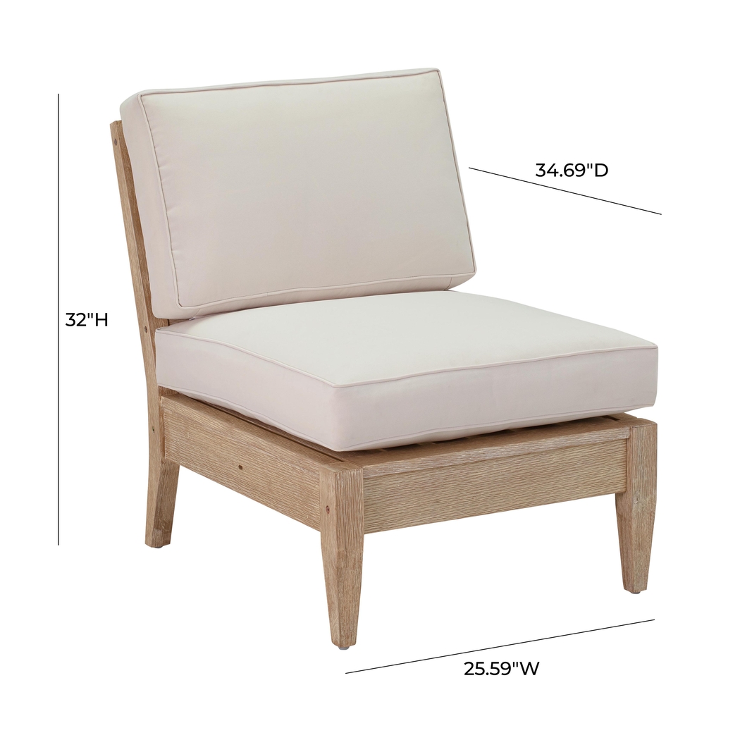 Outdoor Takena Beige Armless Chair - Thumbnail - Image 7