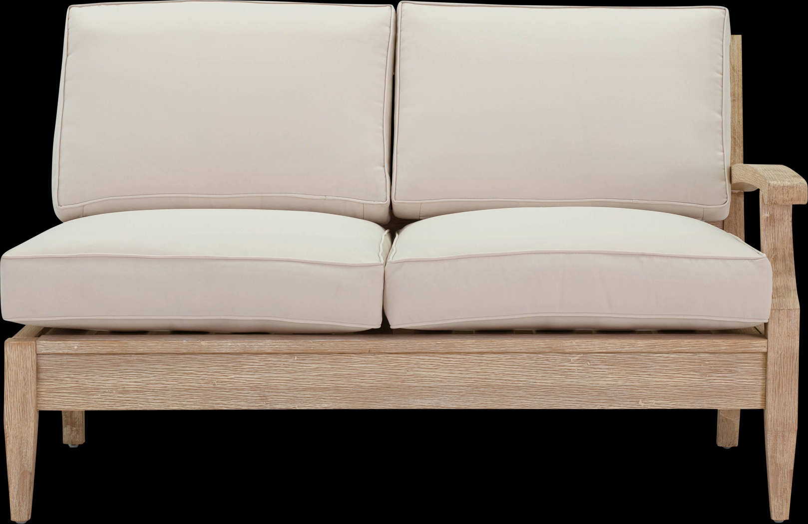 Outdoor Takena Beige Right Loveseat - Thumbnail - Image 1