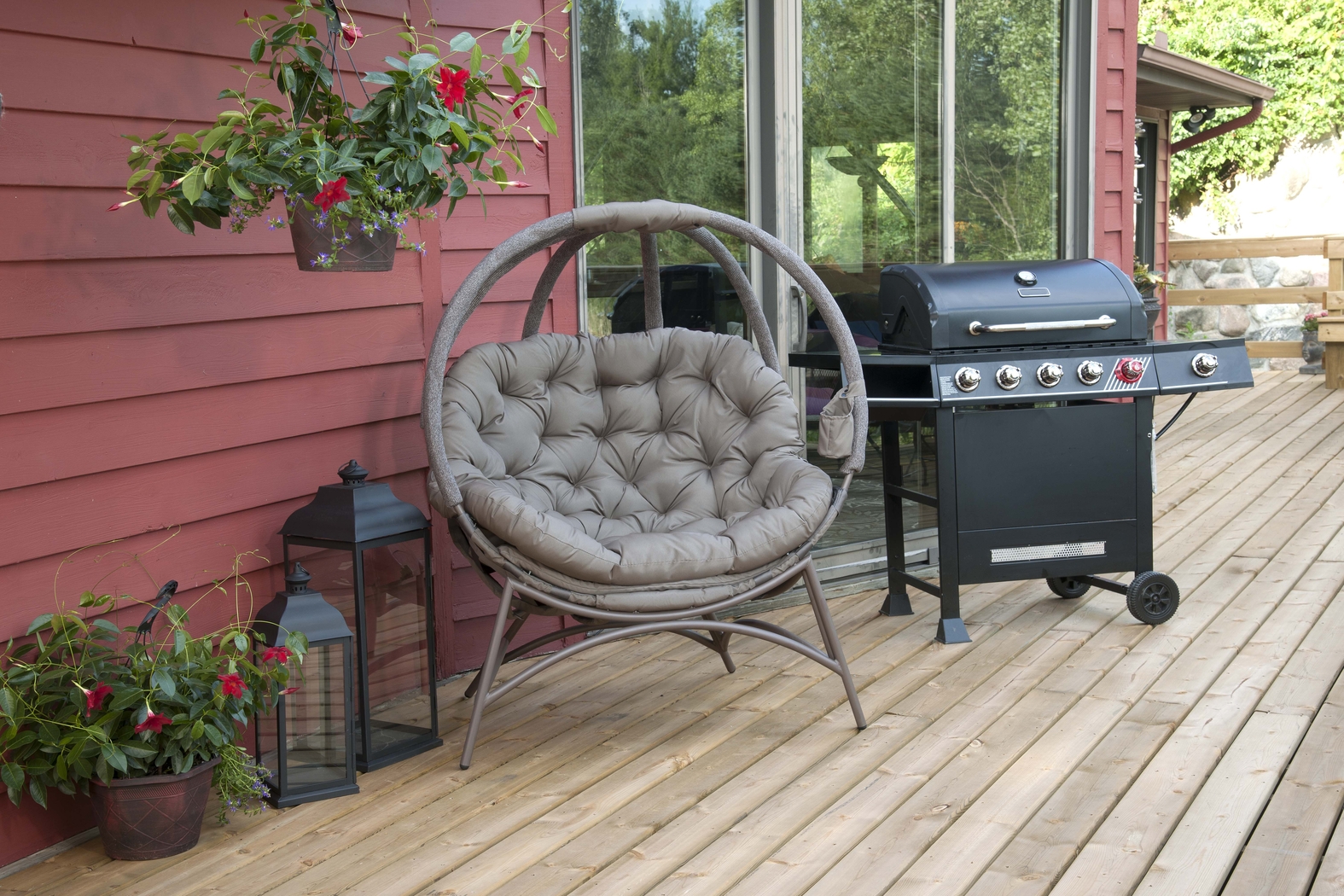 Outdoor Trumbell Beige Accent Chair - Thumbnail - Image 3