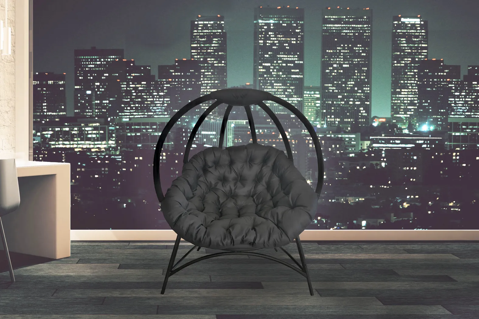 Outdoor Trumbell Black Accent Chair - Thumbnail - Image 2